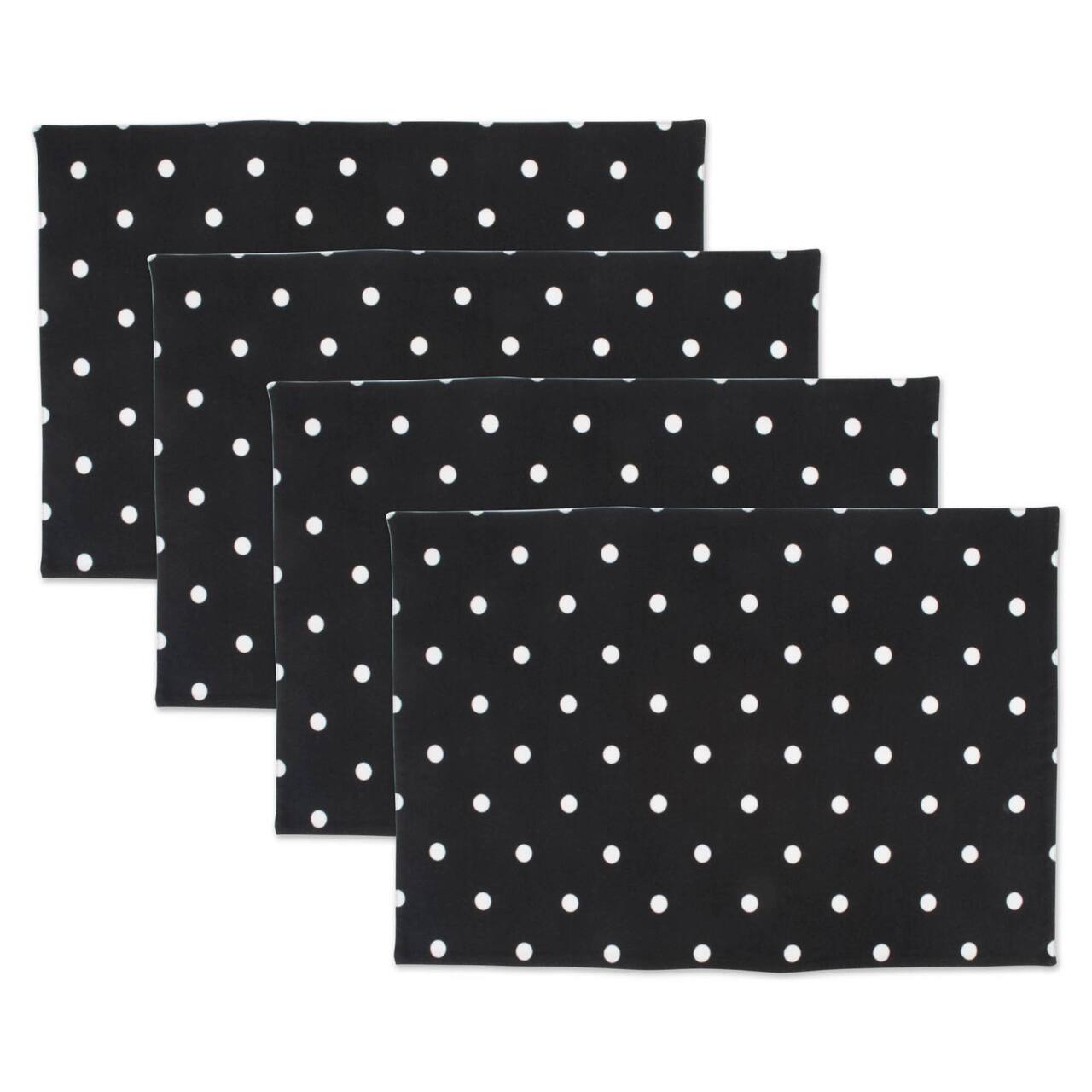 DII® Black & White Reversible Polka Dot Placemats, 4ct.
